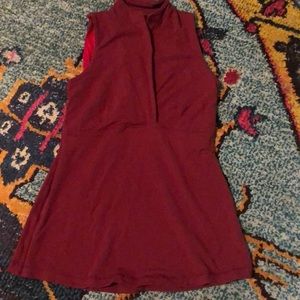 Lululemon Maroon Mockneck Cross Front Tank
